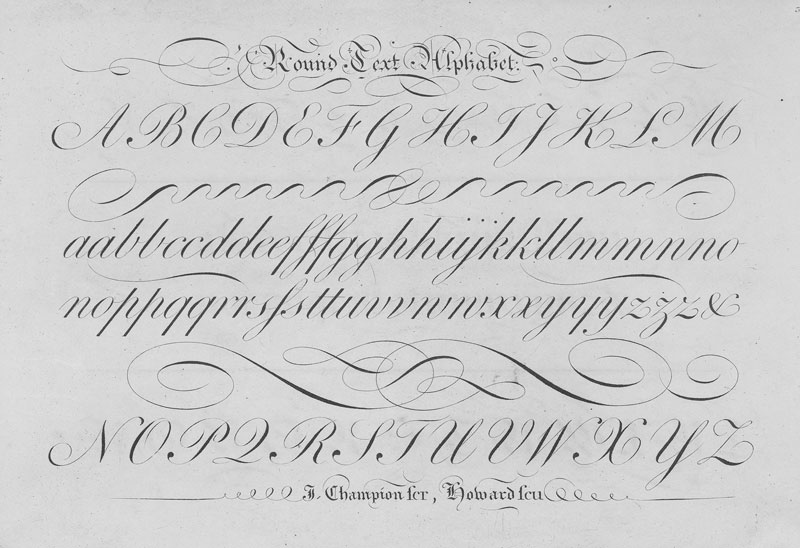 copperplate font alphabet